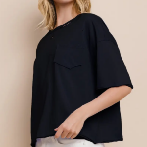 The Easy Days Distressed Pocket Tee (Black) 1xl - 3xl