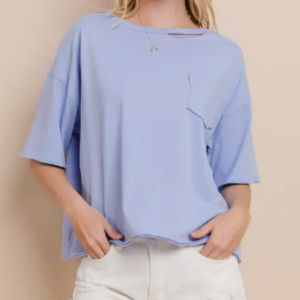 The Easy Days Distressed Pocket Tee (light blue) 1xl - 3xl