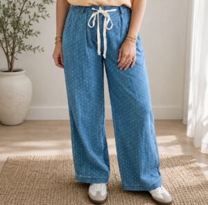 Polka Dot Wide Leg Jeans Polk a dot