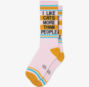 i LIKE CATS MORE THAN PEOPLE SOCKS cats more than people