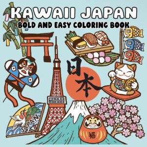 Kakapo Japan Bold and Easy Coloring Book
